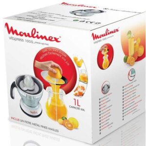 Presse-Agrumes Moulinex VitaPress 1000 – Capacité 1L, Filtre Métal Inox, Jus Pur et Naturel