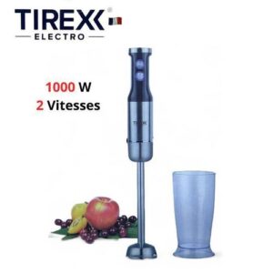 Mixeur Plongeant Tirexx Electro – 1000W, 2 Vitesses, Pied Inox + Verre Doseur