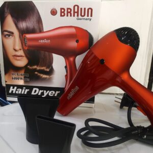 Sèche-cheveux professionnel 6000W – Design rouge métallisé