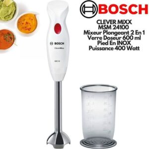 Mixeur Plongeant Bosch CleverMixx MSM24100 – 400W, Pied Inox & Verre Doseur 600 ml 🇩🇪