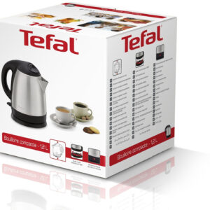 Bouilloire Électrique Tefal Compacte – 1.2L, Inox, Puissante et Élégante