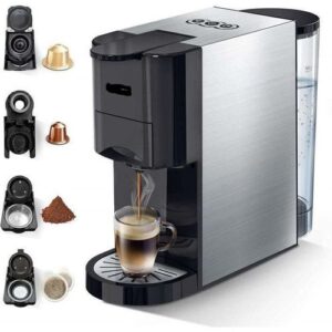 Cafetière Tirex 4 en 1 – Multi-Capsules & Café Moulu – 1450W