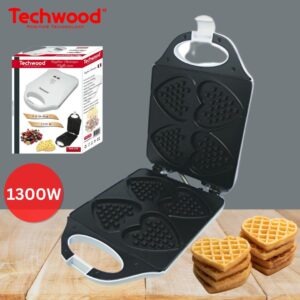 Gaufrier Électrique Techwood TGE-448 – 1300W, 4 Gaufres à la Fois 🇫🇷
