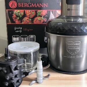 Hachoir Électrique BERGMANN BC-3000 – Inox Puissant & Compact 3000W